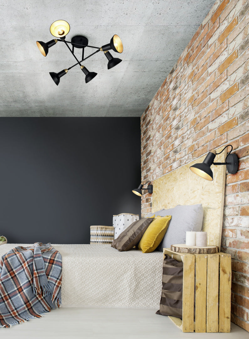 Roxie  - Ceiling lamp - Black Matt - Trio