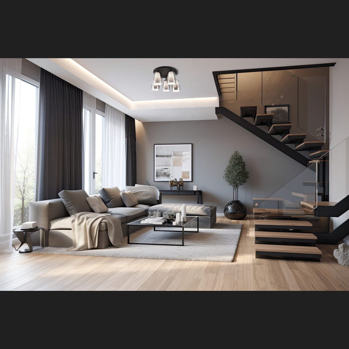Barret  - Ceiling lamp - White - TRIO Select