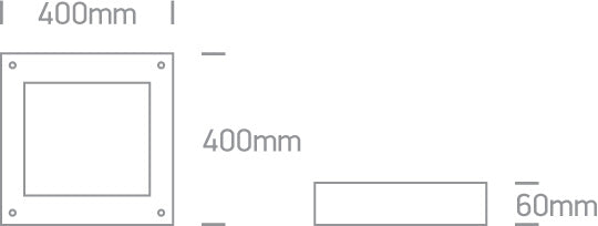 Square LED Plafo Steel