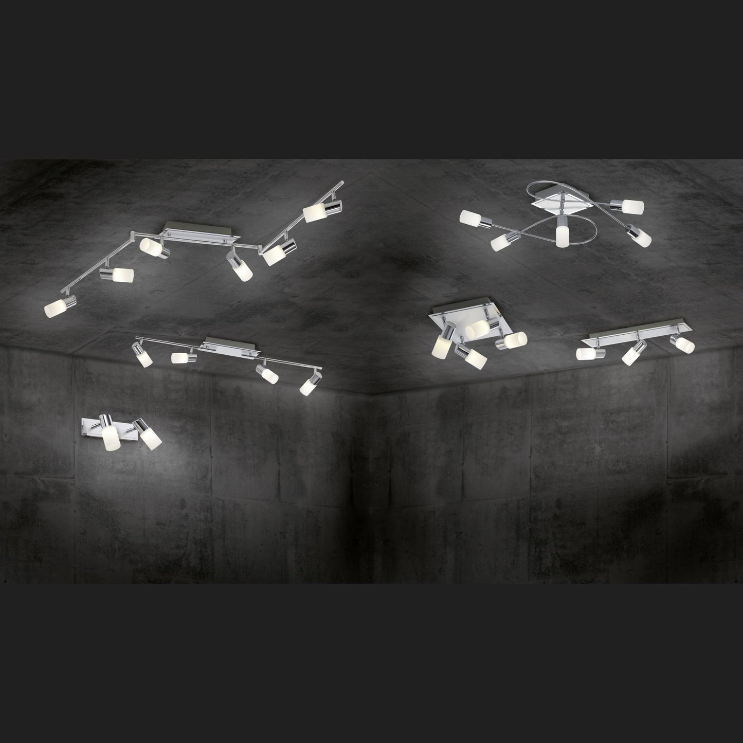 Clapton  - Ceiling lamp - White Brushed - Trio
