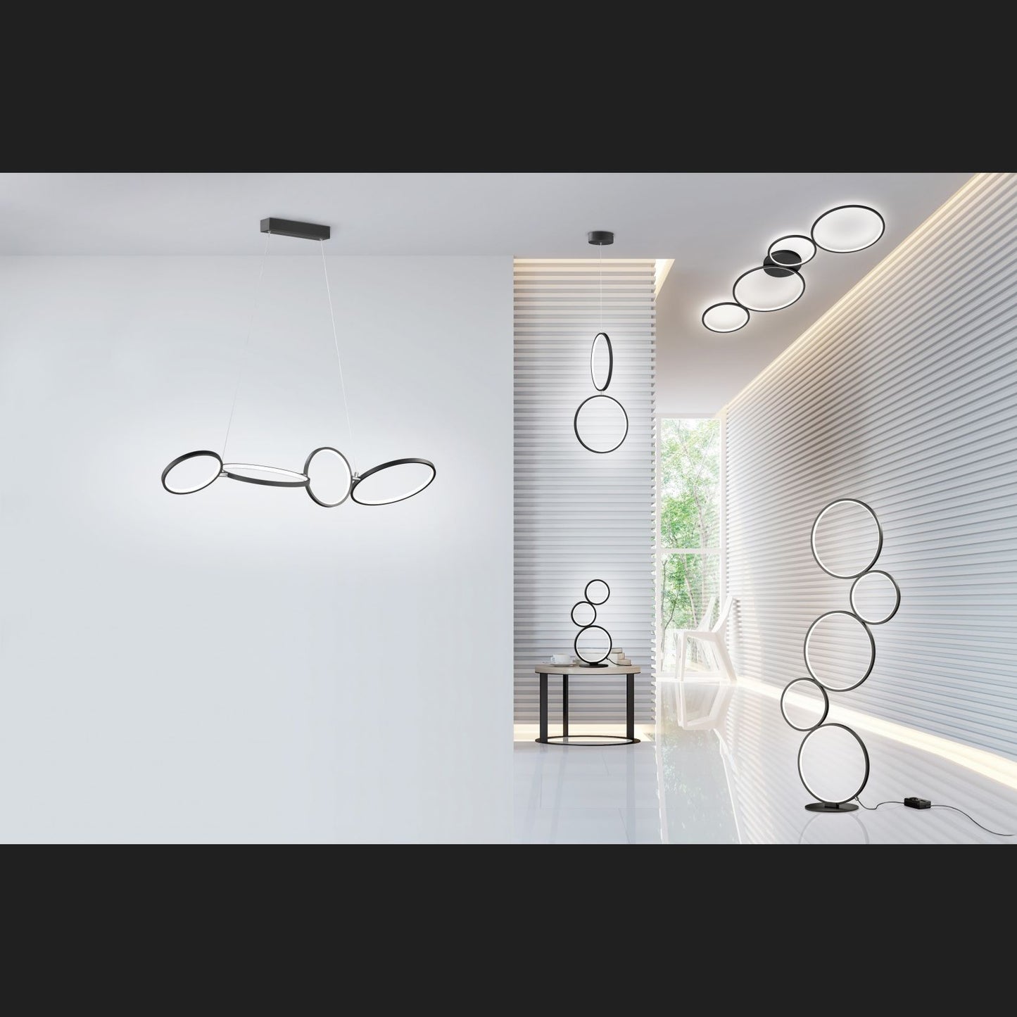 Rondo  - Ceiling lamp - Black Matt - Trio