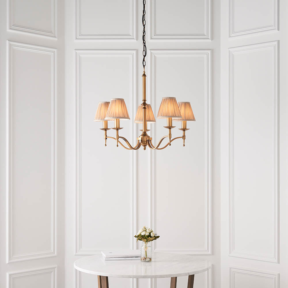 Stanford 5lt pendant & champagne shades