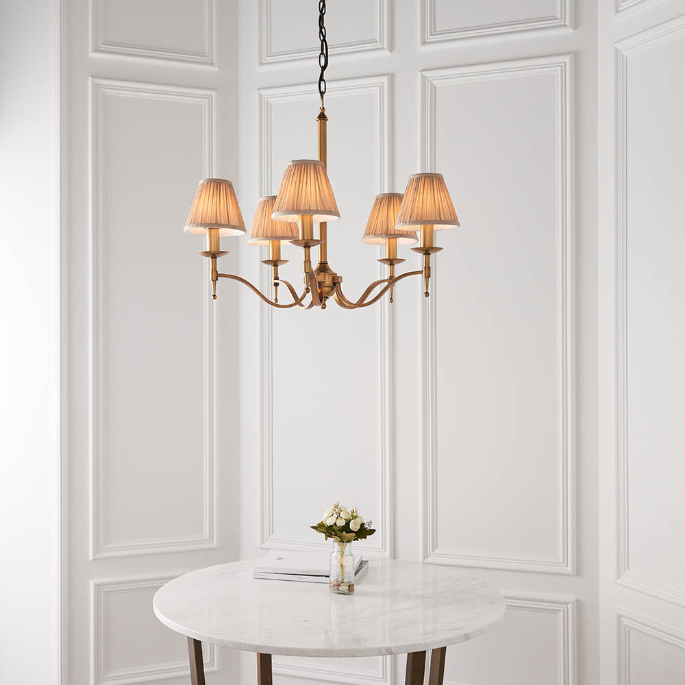 Stanford 5lt pendant & champagne shades
