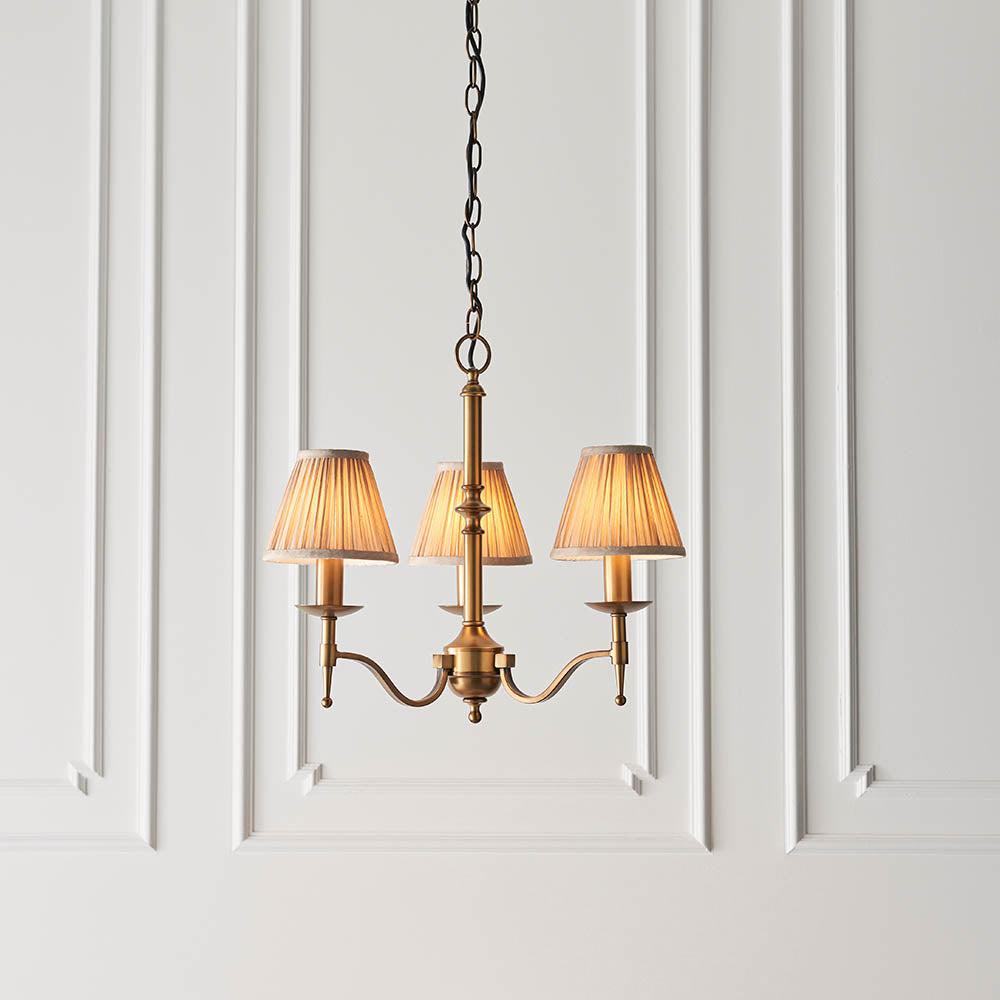 Stanford 3lt pendant & champagne shades