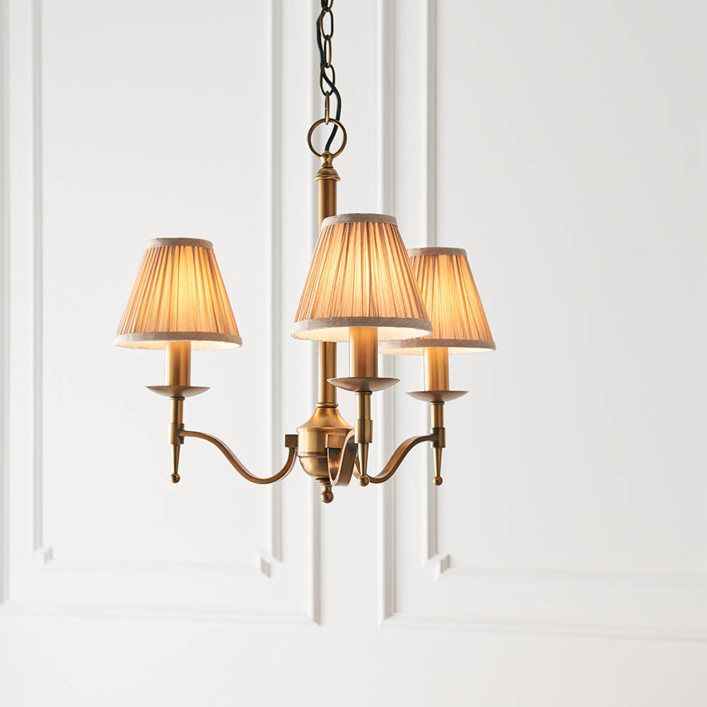 Stanford 3lt pendant & champagne shades