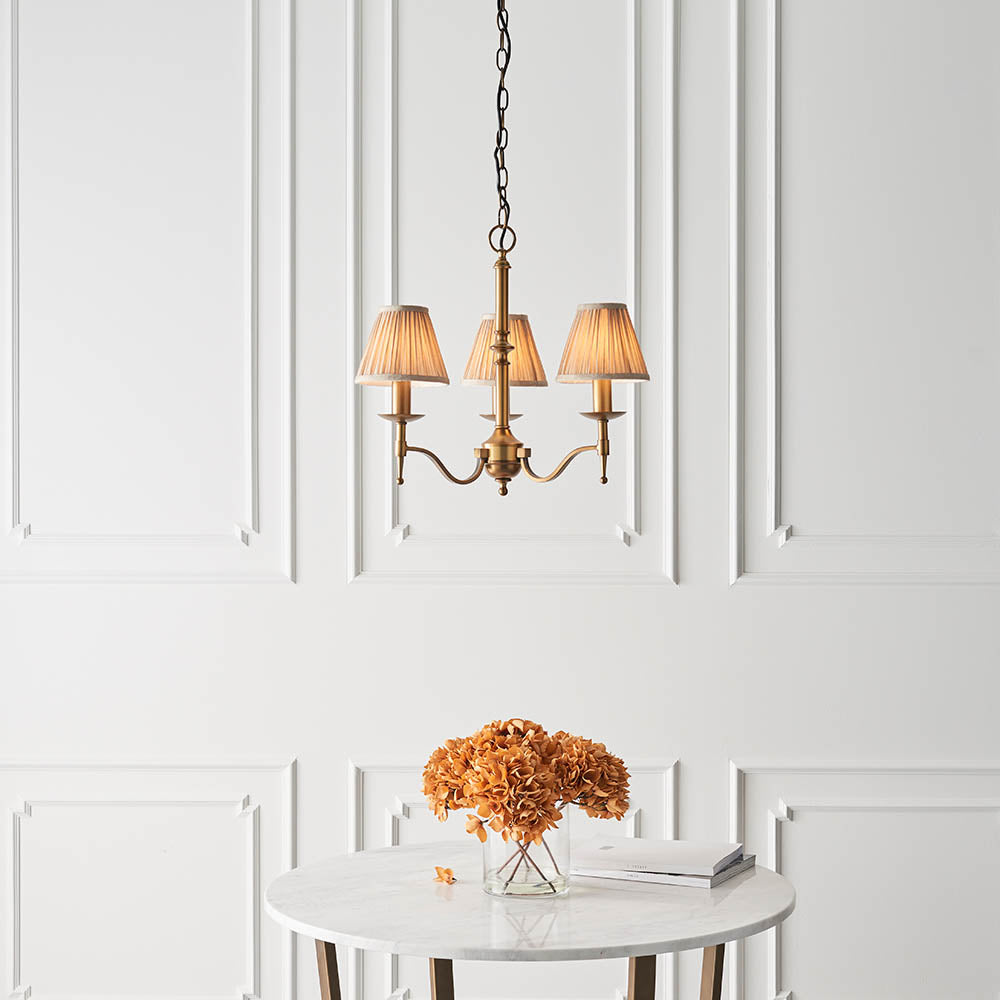 Stanford 3lt pendant & champagne shades
