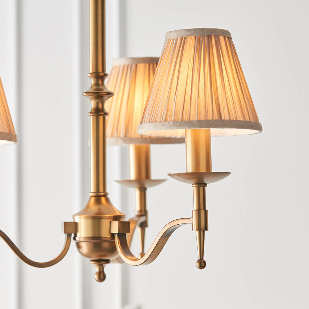 Stanford 3lt pendant & champagne shades