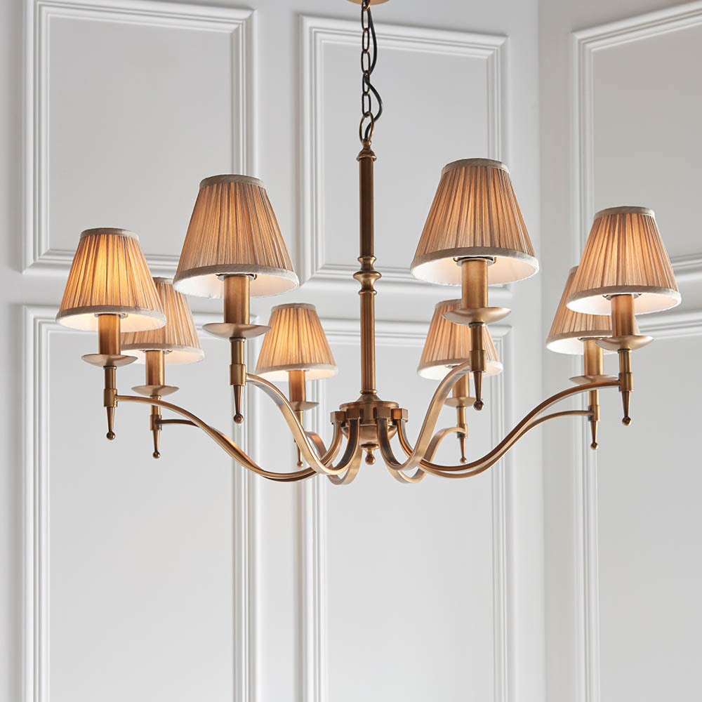 Stanford 8lt pendant & champagne shades