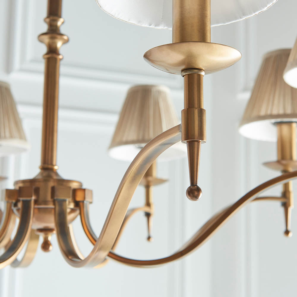 Stanford 8lt pendant & champagne shades