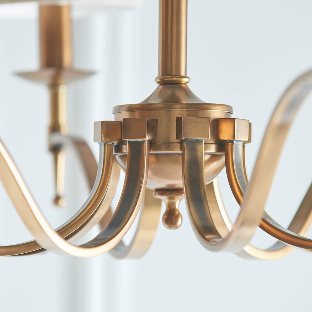Stanford 8lt pendant & champagne shades