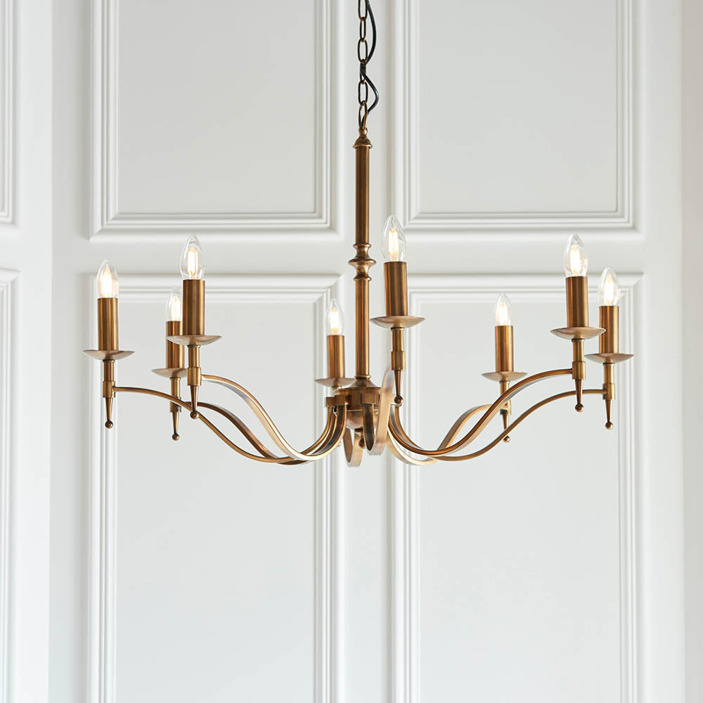 Stanford 8lt pendant & champagne shades