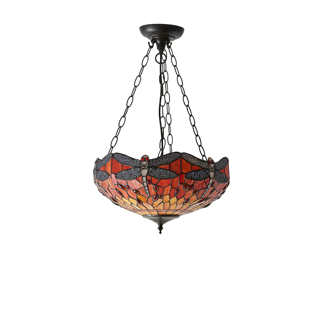 Dragonfly flame Medium inverted 3lt pendant