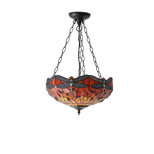 Dragonfly flame Medium inverted 3lt pendant