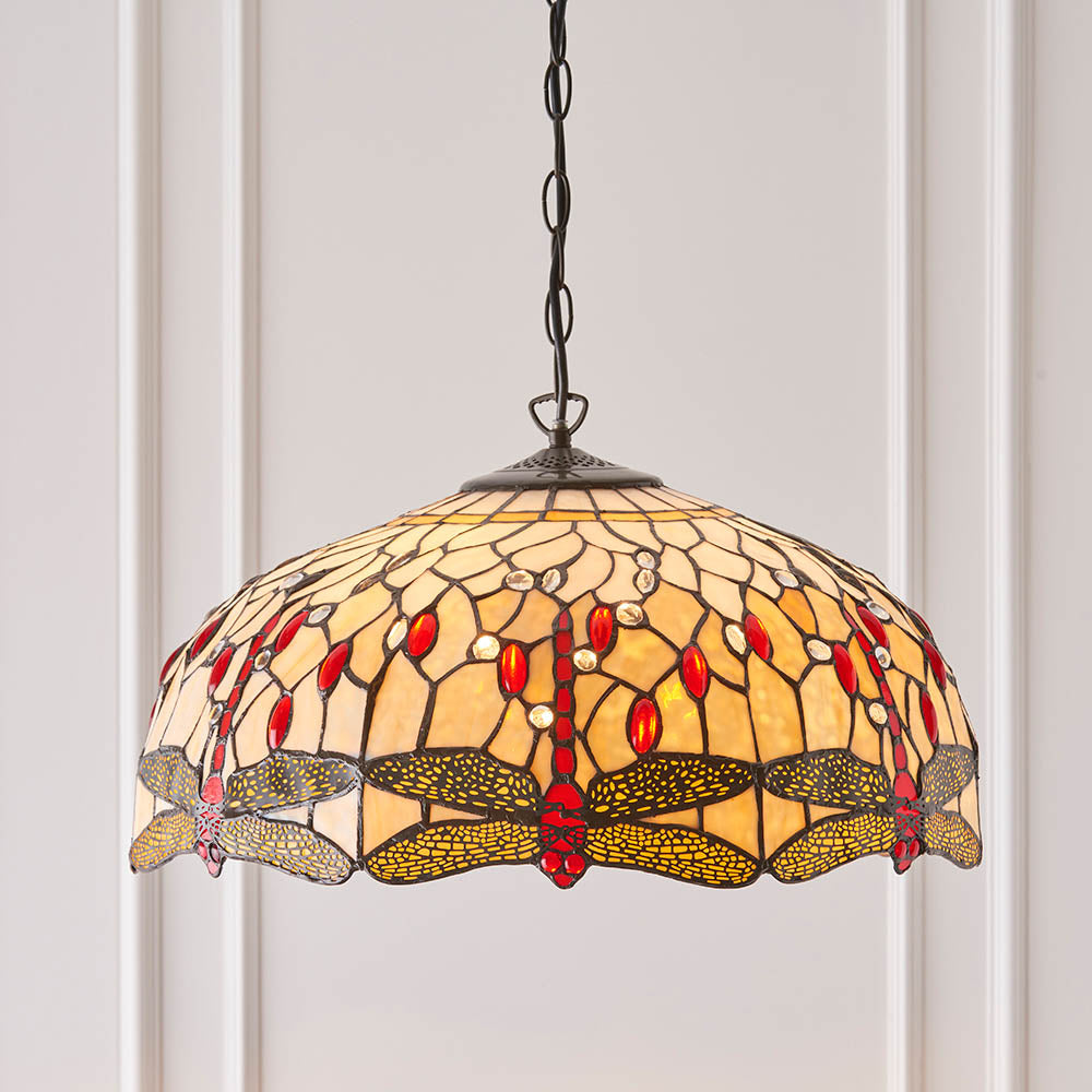 Dragonfly beige Large 3lt pendant
