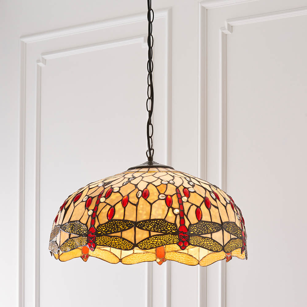 Dragonfly beige Large 3lt pendant
