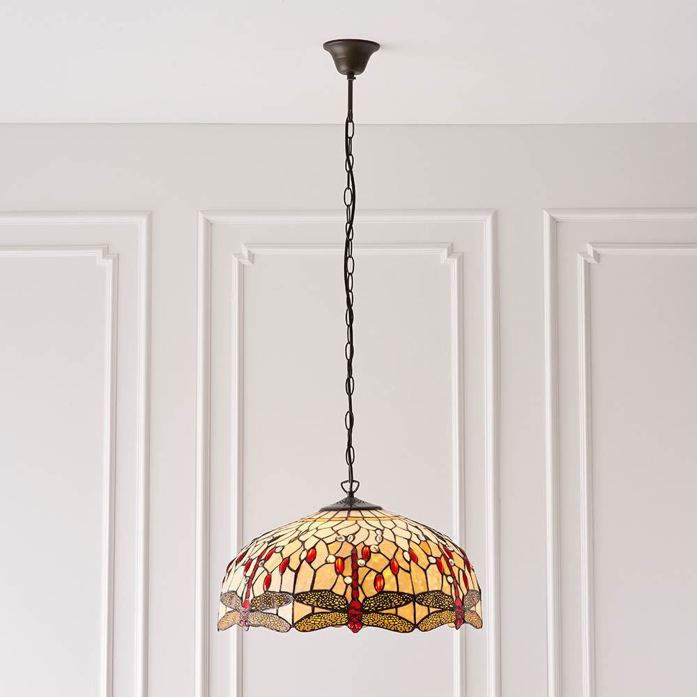 Dragonfly beige Large 3lt pendant