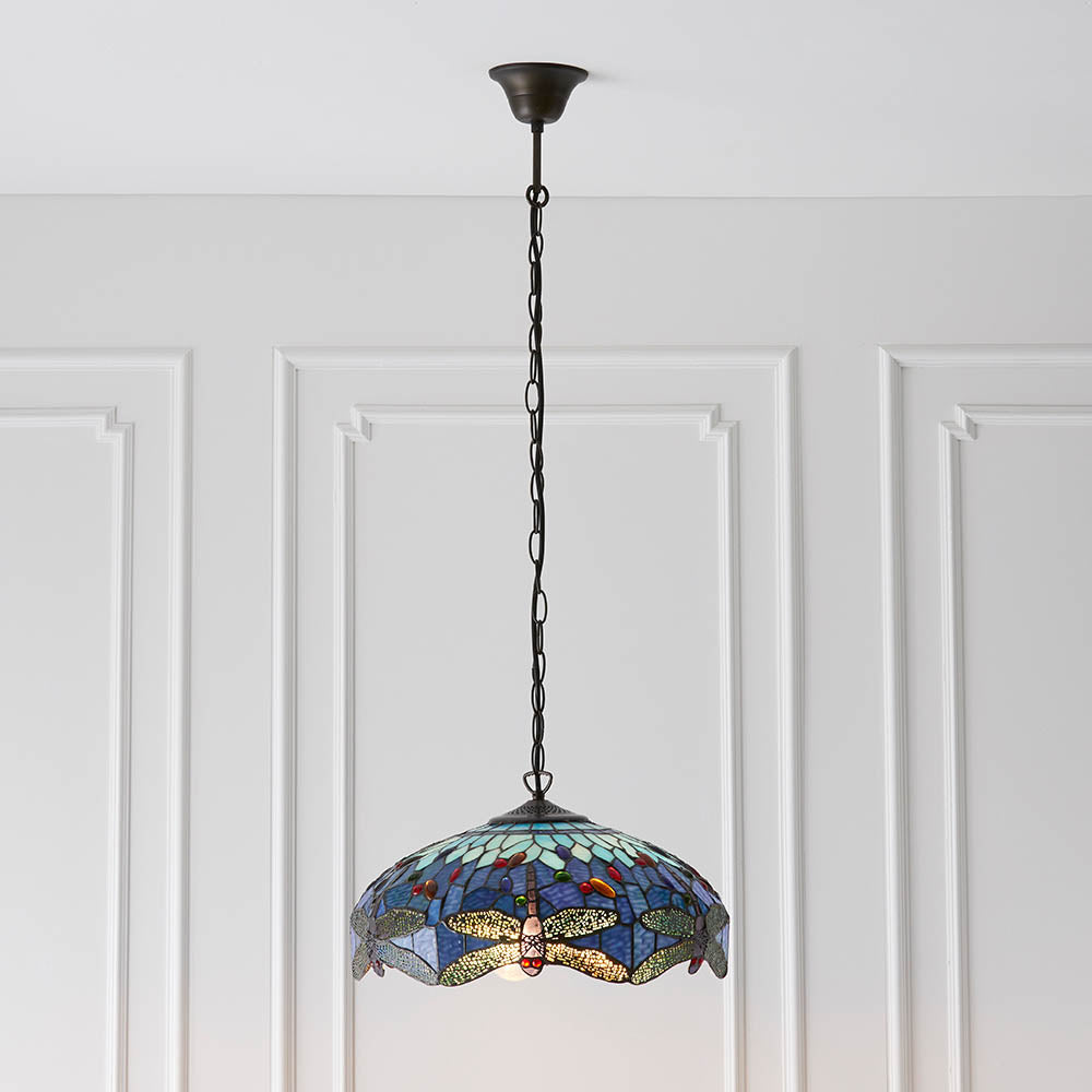 Dragonfly blue Medium 3lt pendant
