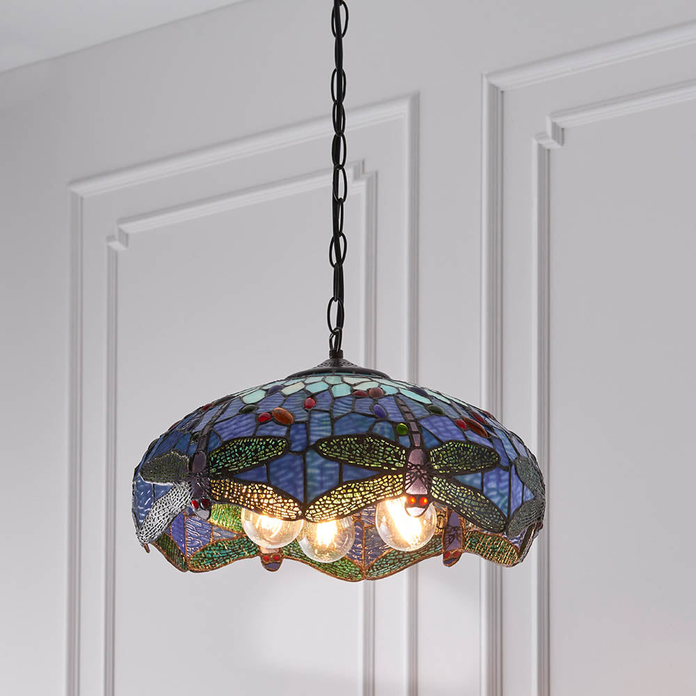 Dragonfly blue Medium 3lt pendant