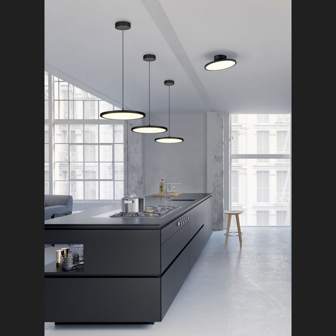 Tray  - Ceiling lamp - Black Matt - Trio