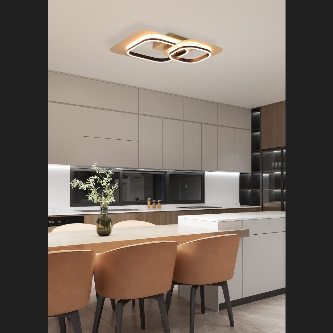 Lugo  - Ceiling lamp - Black - Gold - Trio