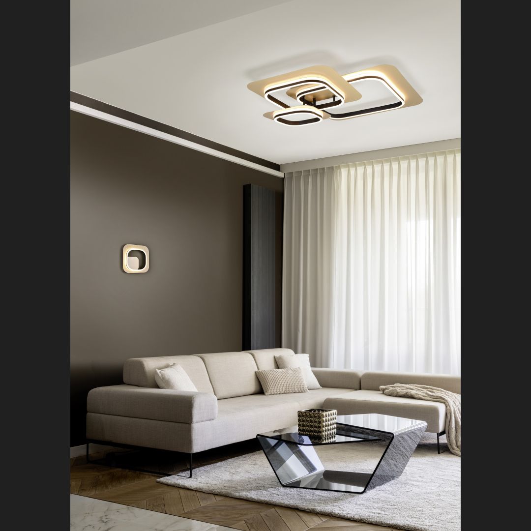 Lugo  - Ceiling lamp - Black - Gold - Trio