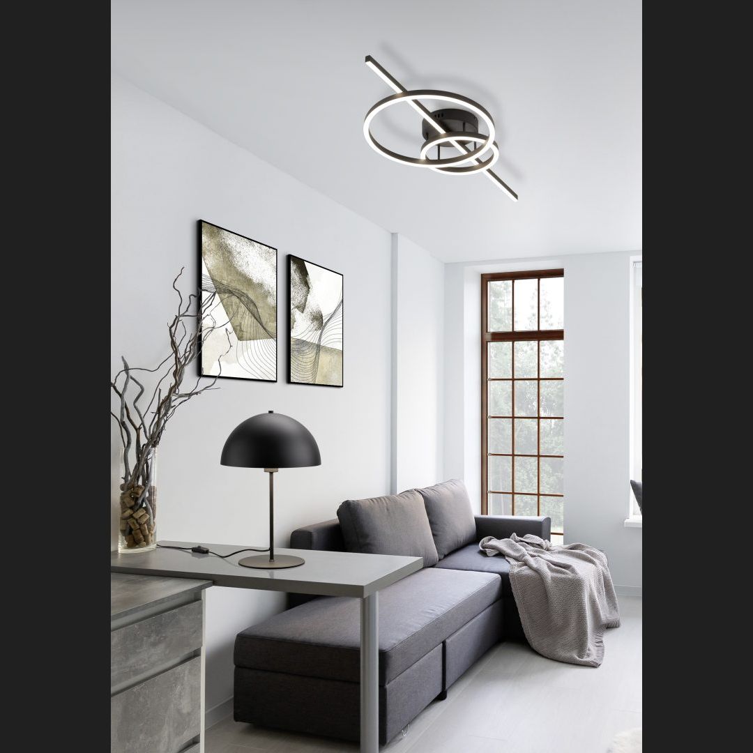 Montilla - Ceiling Light - Black Matt - Trio - 643010332