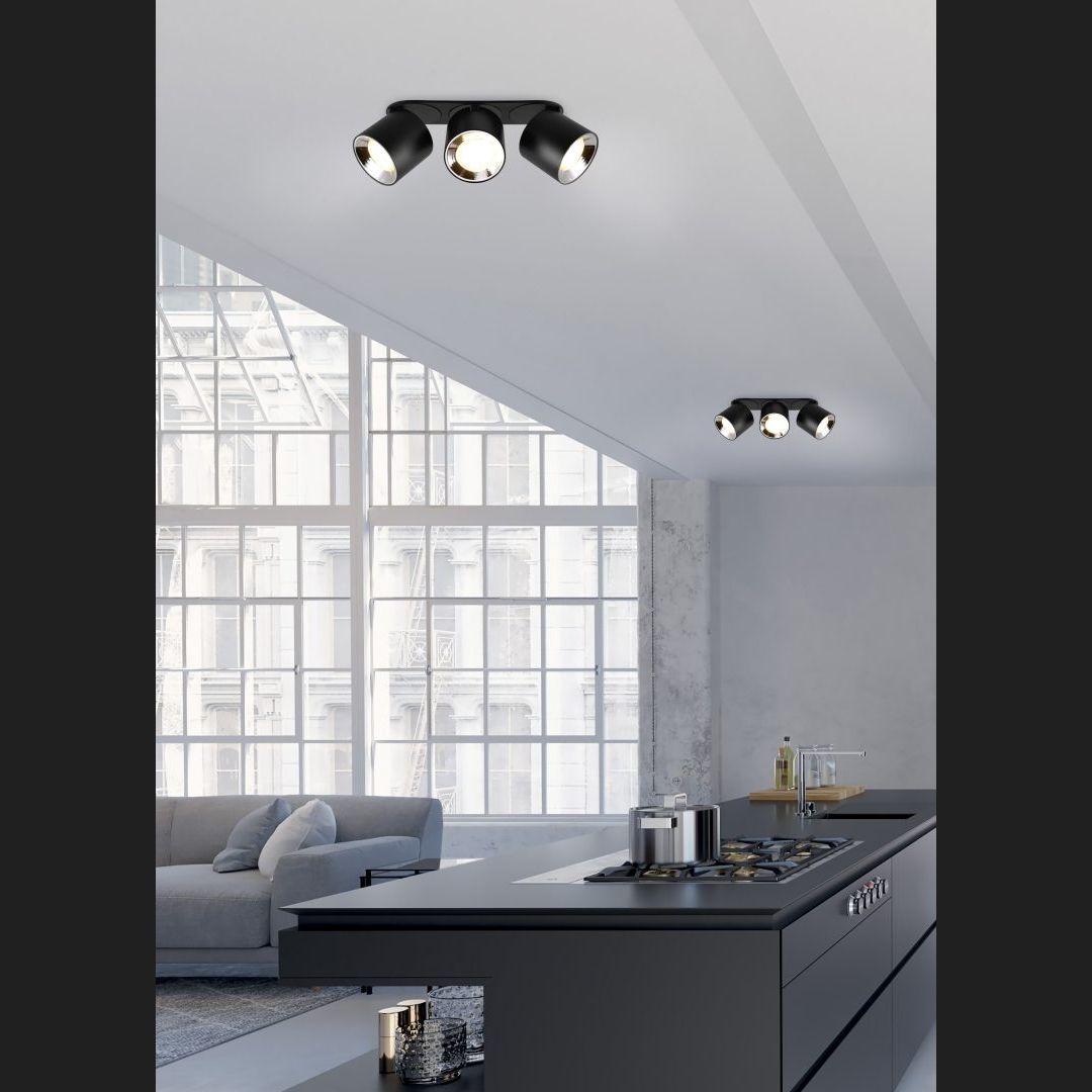 Guayana  - Ceiling lamp - Black Matt - Trio