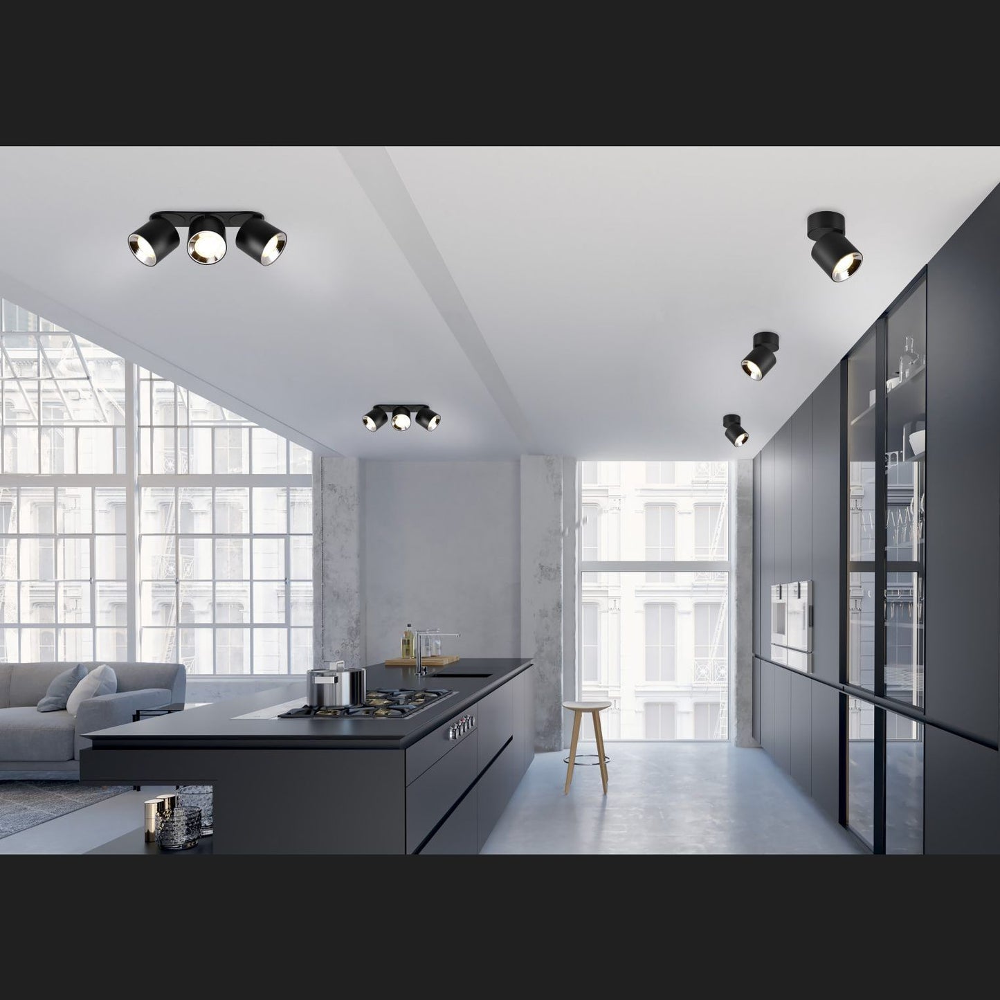 Guayana  - Ceiling lamp - Black Matt - Trio