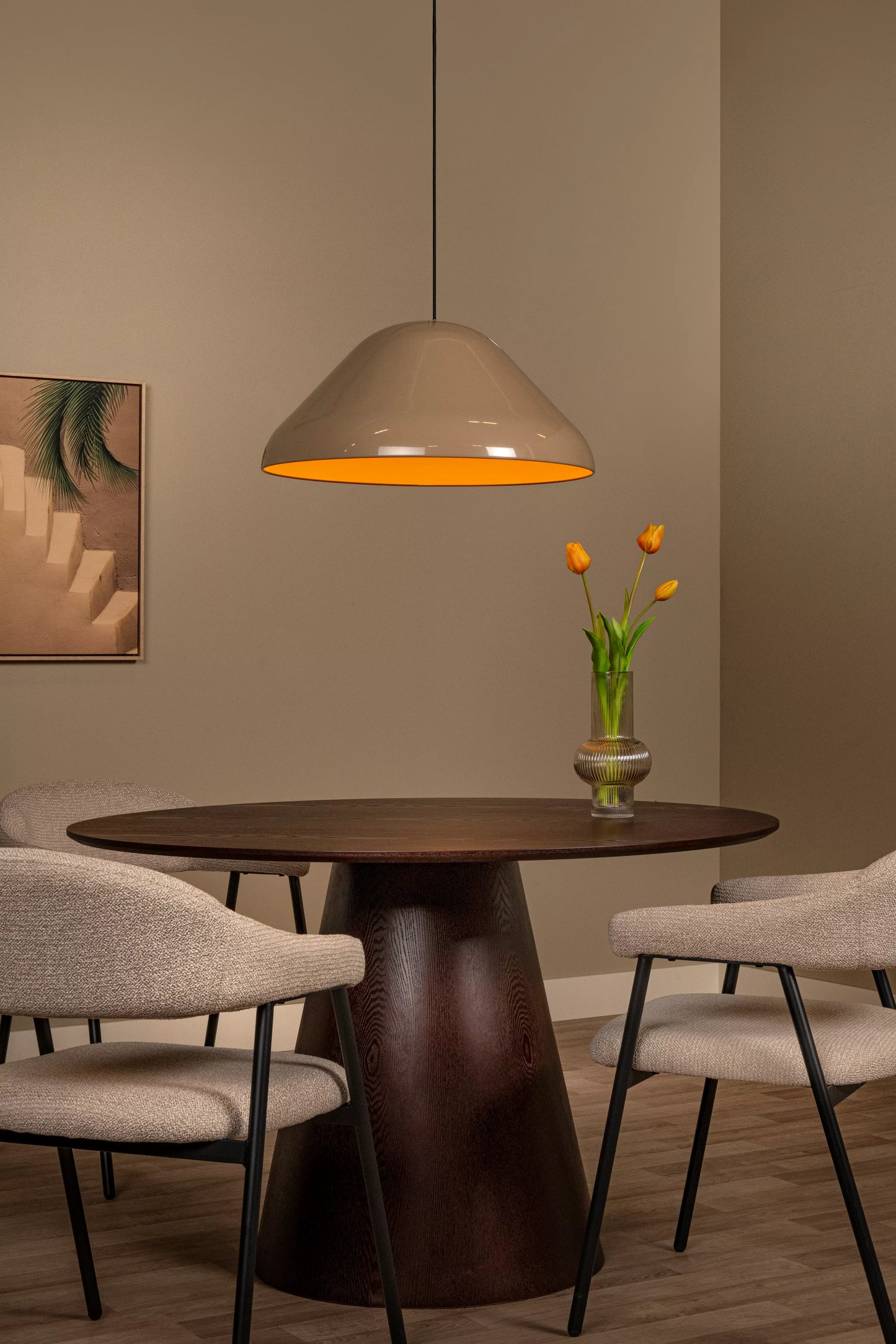 Lucide ANDRES - Pendant light - Ø 56 cm - 1xE27 - Taupe | Vibes