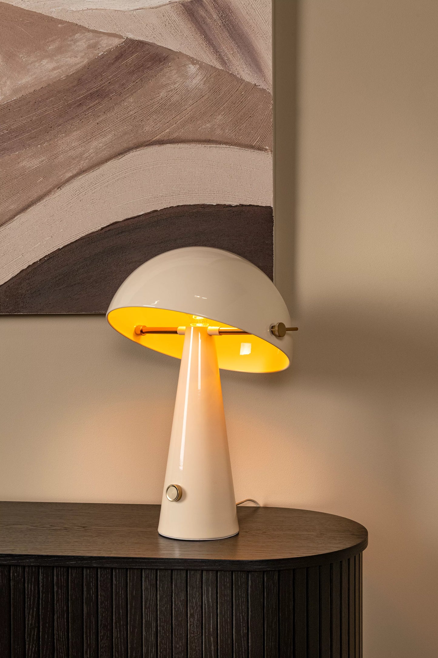 Lucide BARONE - Table lamp - Ø 38 cm - 1xE27 - Taupe | Vibes