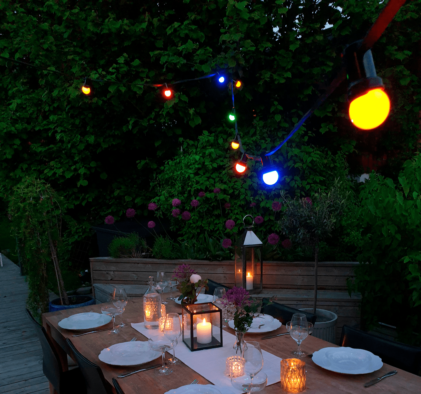 Calex Light Cord 10m - String Light for Outdoors - 10 Lamps - Colors