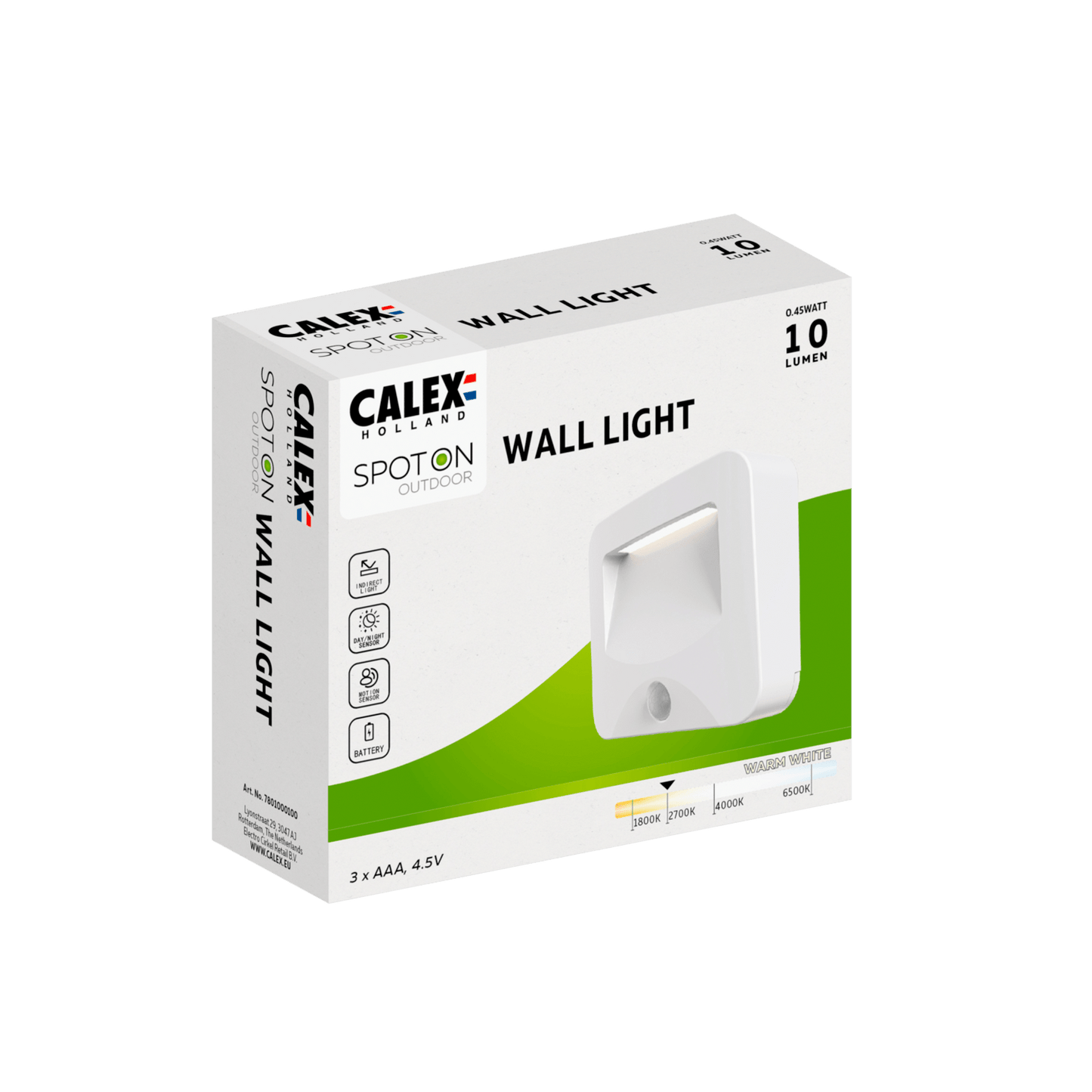 Calex Spot On Sensor Lighting - Wireless - Outdoor - Battery operated