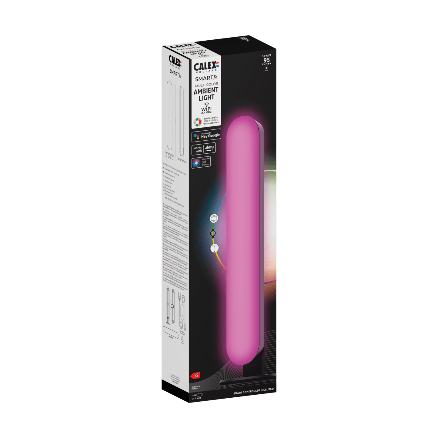 Calex Smart Table Lamp - Standing Light Bar - RGB+Warm White