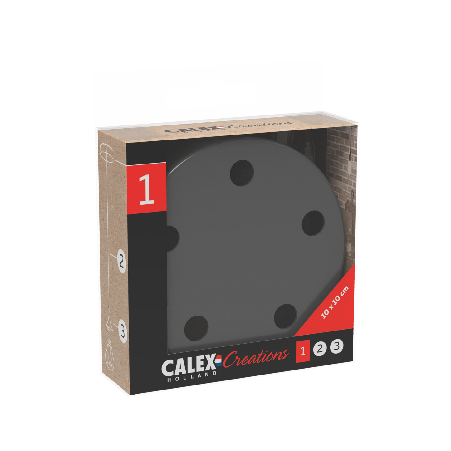 Calex Creations Ceiling plate - Black - 5 holes