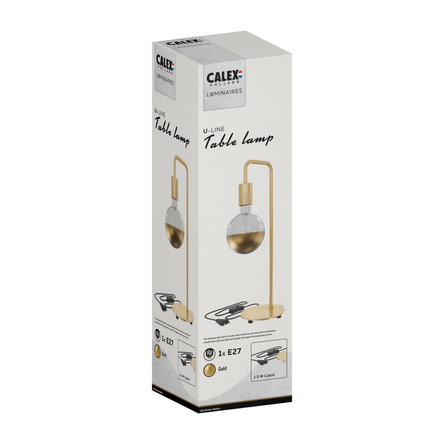 Calex U-line Table Lamp - E27 - Gold