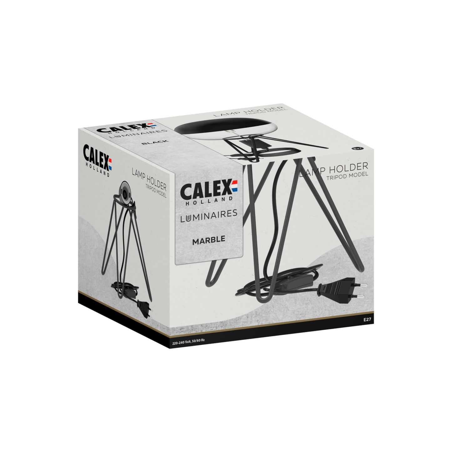 Calex Table Fixture Tripod - E27 - Black