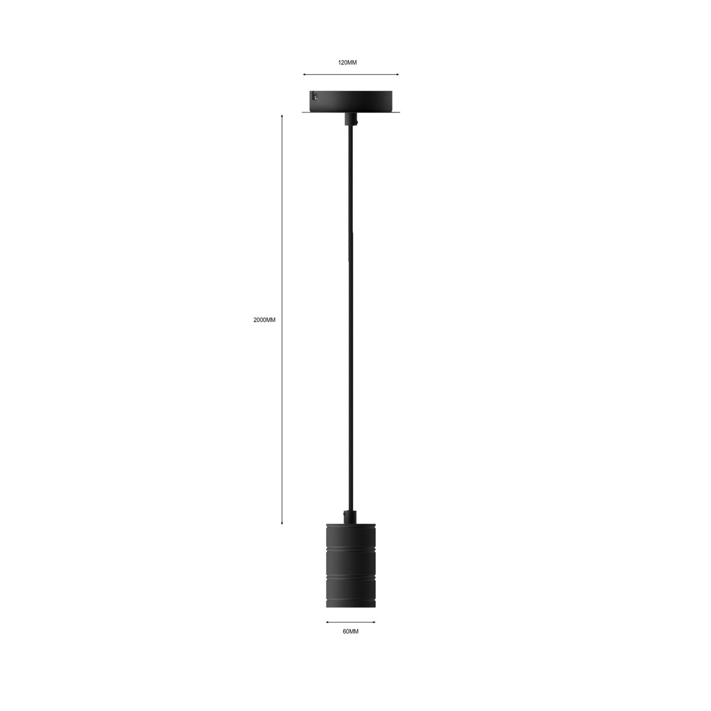 Calex Pendant Lamp - E27 - Black - Excluded Light Source