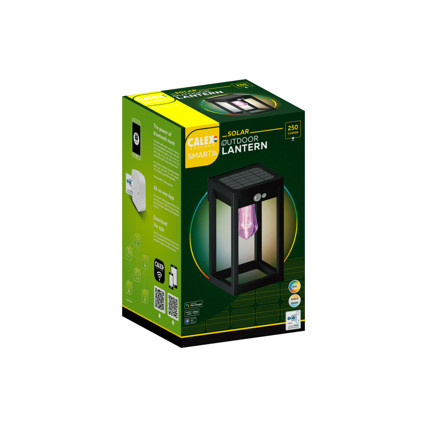 Calex Smart Outdoor Solar - Lantern - RGB+Warm White