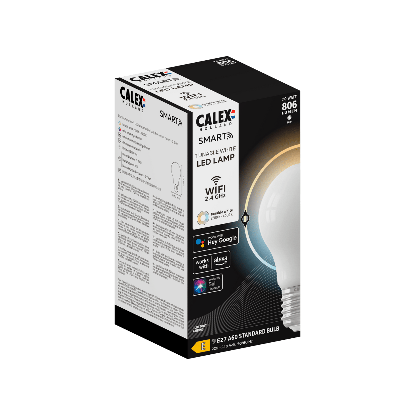 Calex Smart LED Bulb - Filament - A60 - Softline - E27 - 7.5W