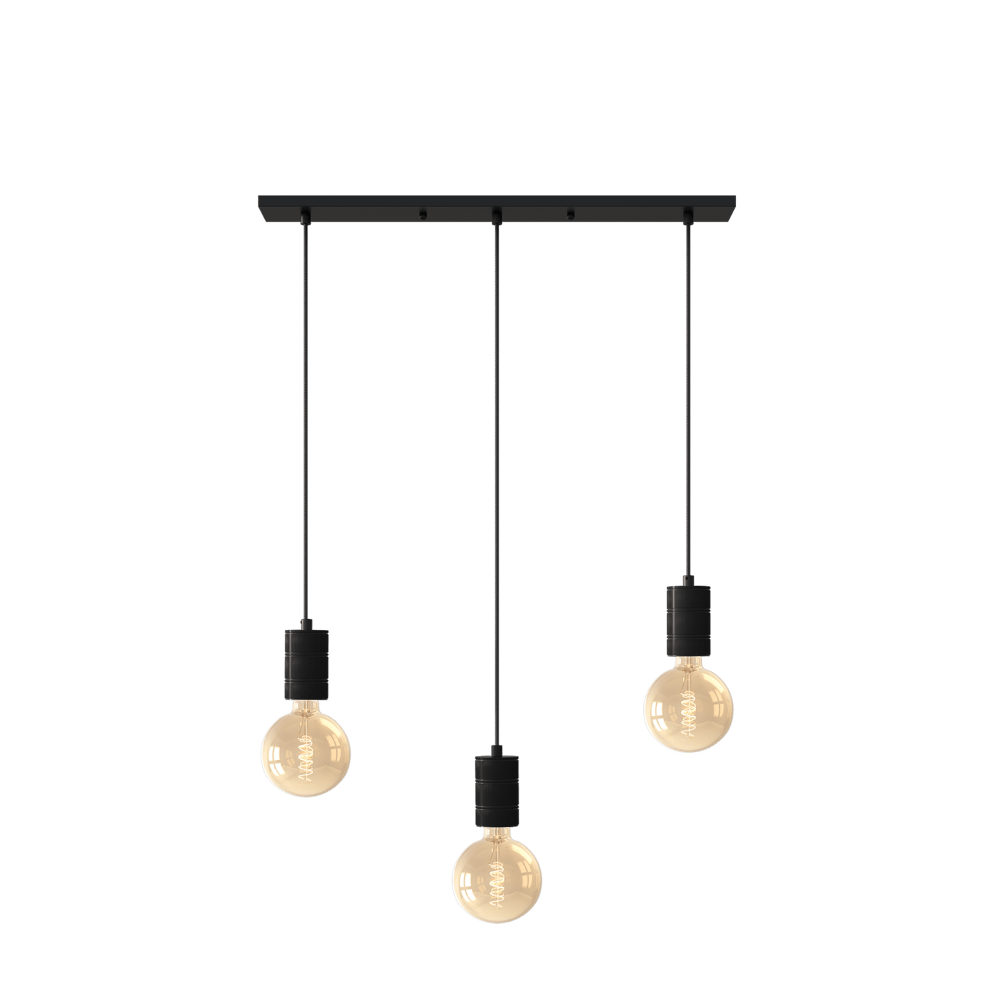 Calex Pendant Light - 3x E27 - 10 x 70 cm - Black