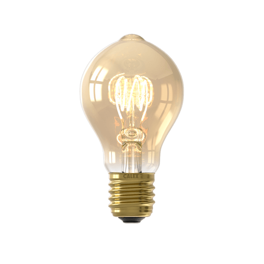 Calex Spiral Filament LED Lamp - E27 - A60 - Gold - 3.8W - Dimmable