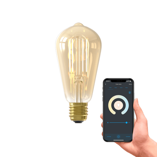 Calex Smart LED Bulb - E27 - Filament - ST64 - Gold - Warm White - 7W