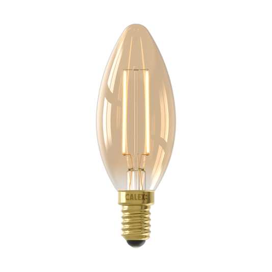 Calex Warm Filament LED Lamp - E14 - B35 - Gold - 3.5W - Dimmable