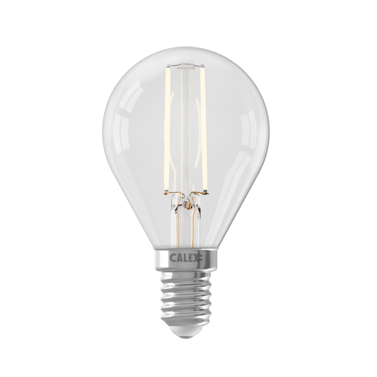 Calex Filament LED Lamp - E14 - P45 - Clear - 3.5W - Dimmable