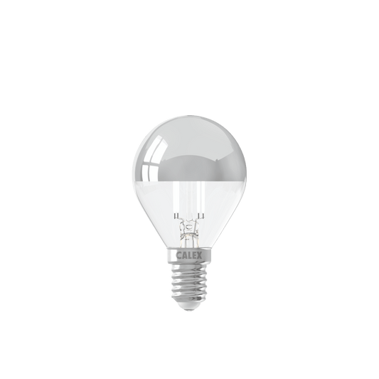 Calex Top Mirror Bulb - E14 - Filament - P45 - Chrome - 3.5W -Dimmable