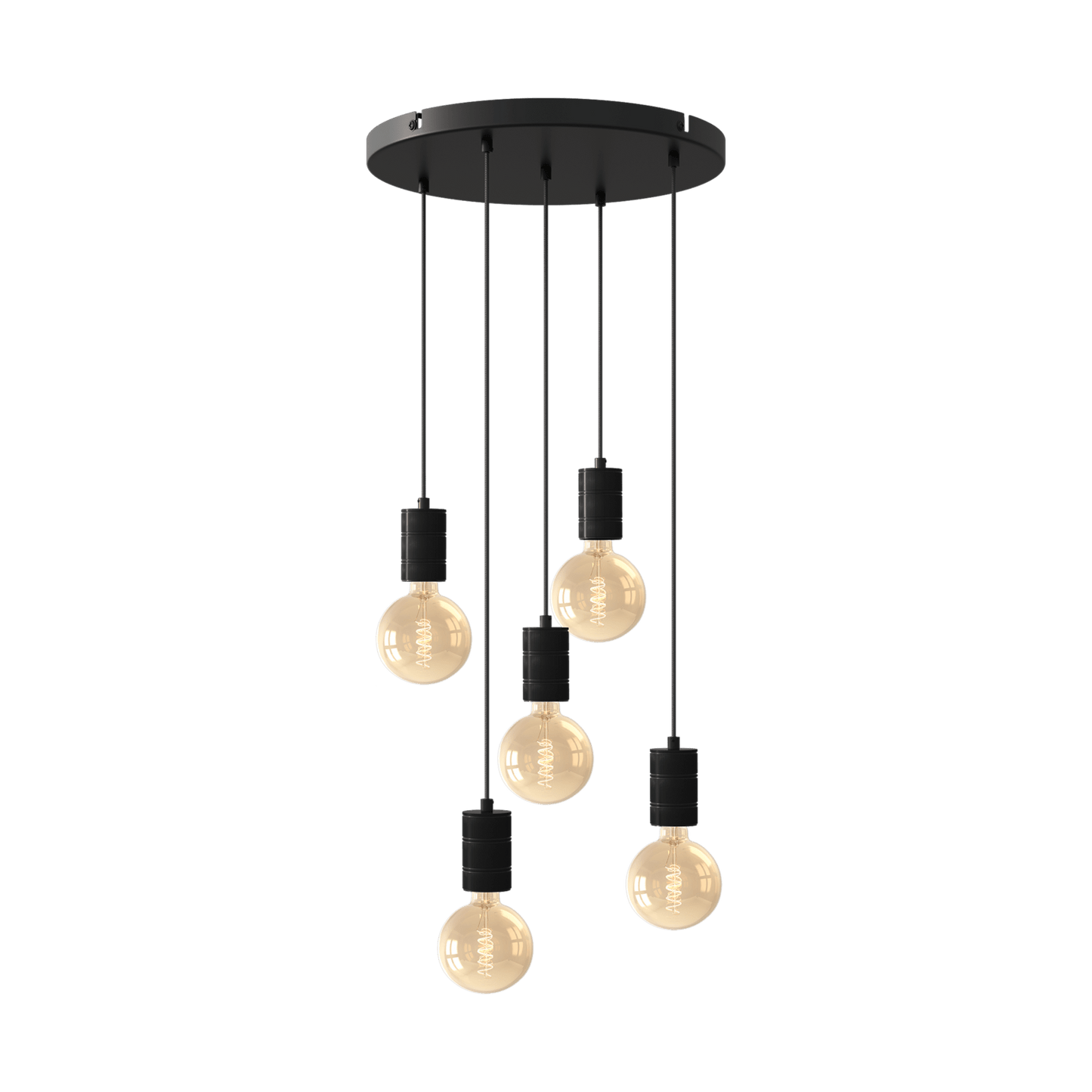 Calex Pendant Light - 5x E27 - Black - 50cm