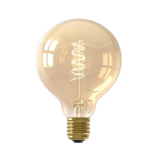 Calex Spiral Filament LED Lamp - E27 - G95 - Gold - 3.8W - Dimmable