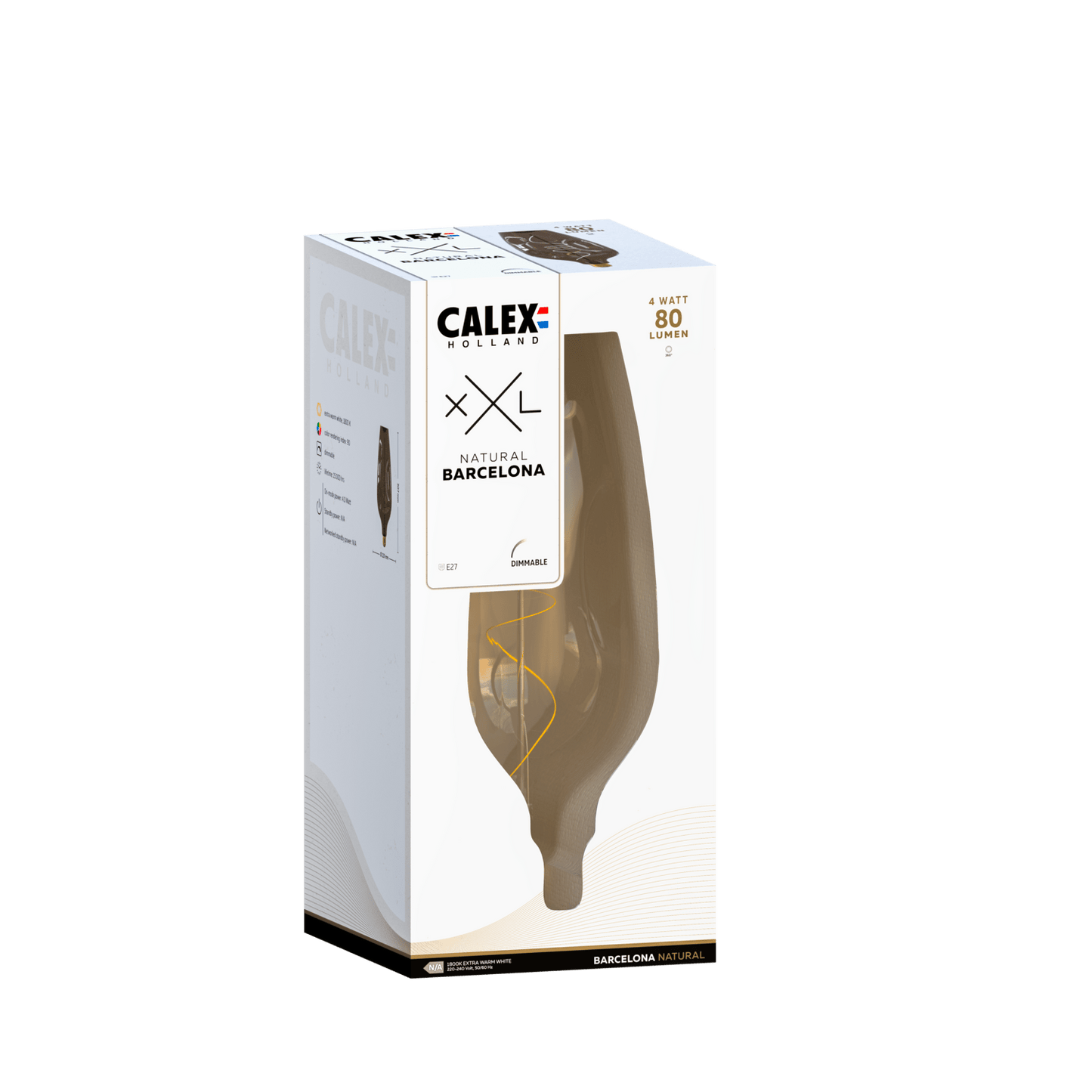 Calex XXL Barcelona LED Bulb Natural - E27 - 4W - Dimmable