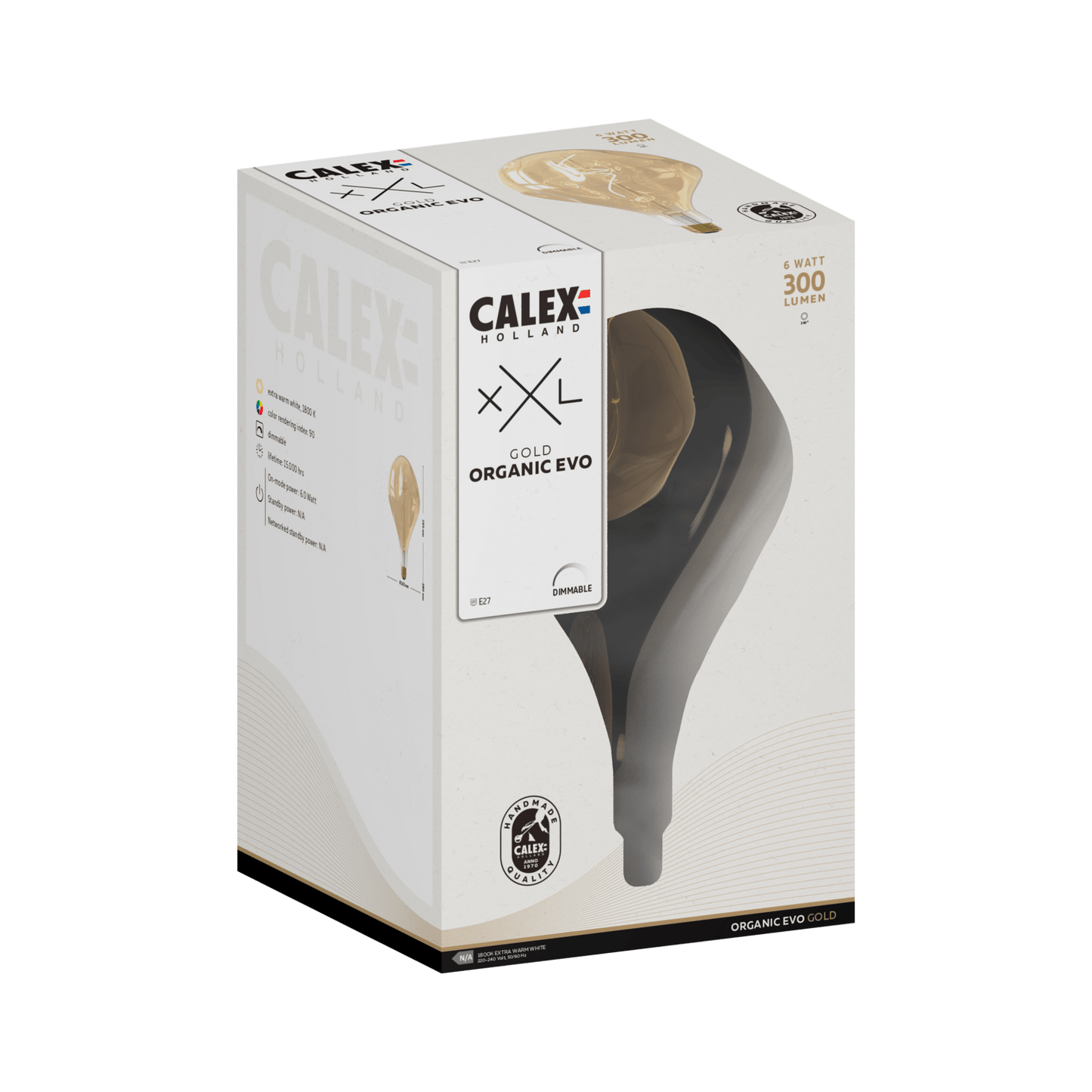 Calex XXL Organic EVO LED Bulb Gold - E27 - 6W - Dimmable