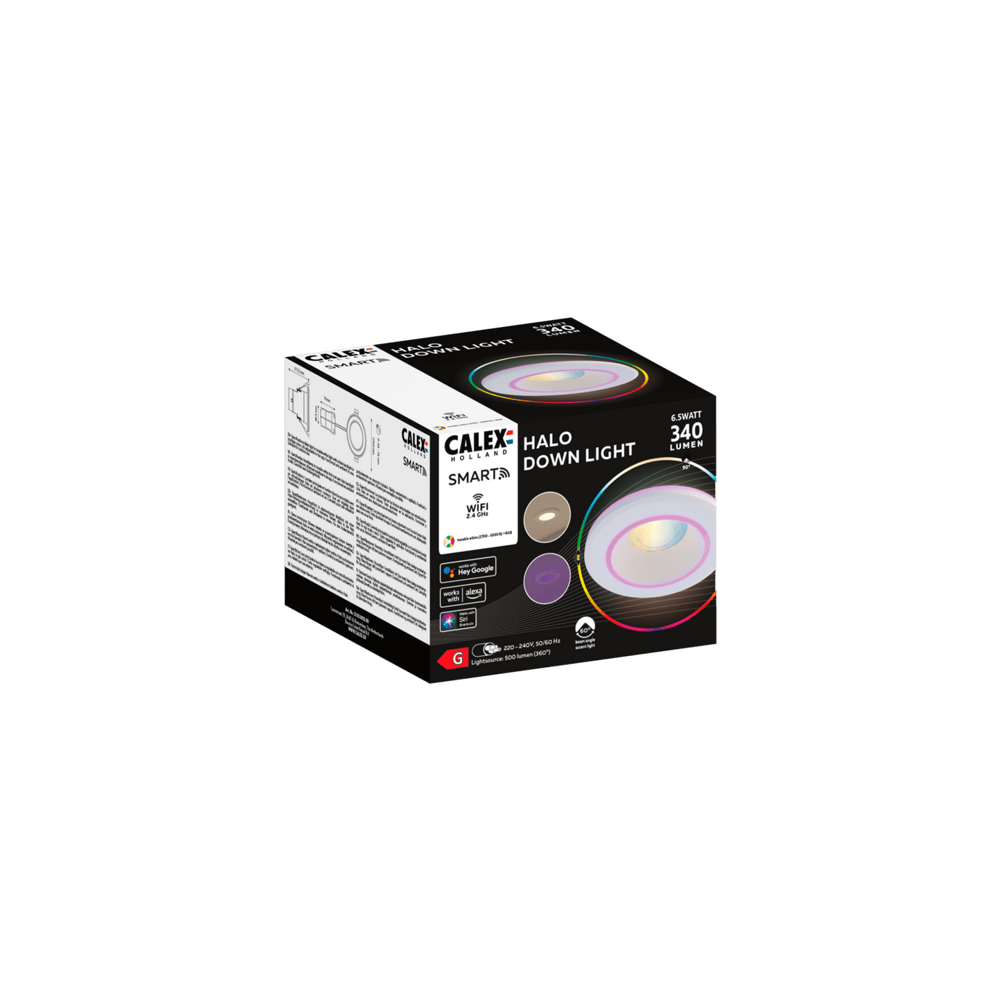 Calex Smart Halo LED Recessed Spot White - RGB+Warm White - 6.5W